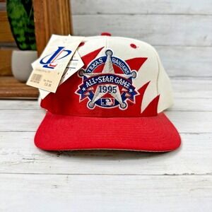 Vintage 1995 MLB All-Star Game Hat Logo Athletic Shark Tooth‎ Texas Rangers Red